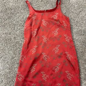 Banana Republic Red silk Floral Mini Dress